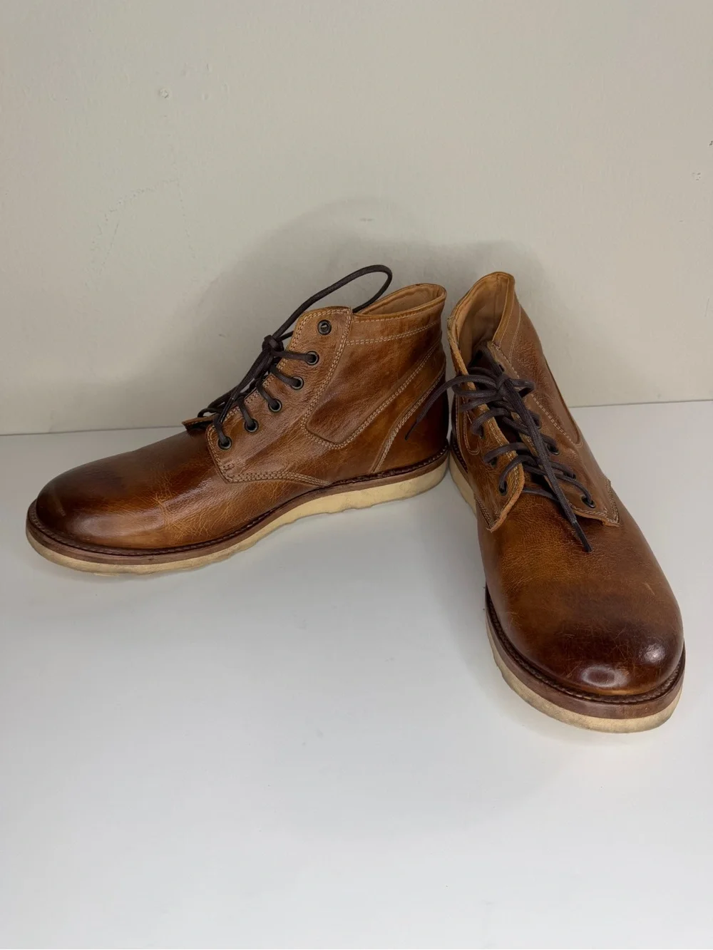 Bed Stu Cobbler Series Men’s Size 13M Lace Up Ankle Boots Distressed Brown